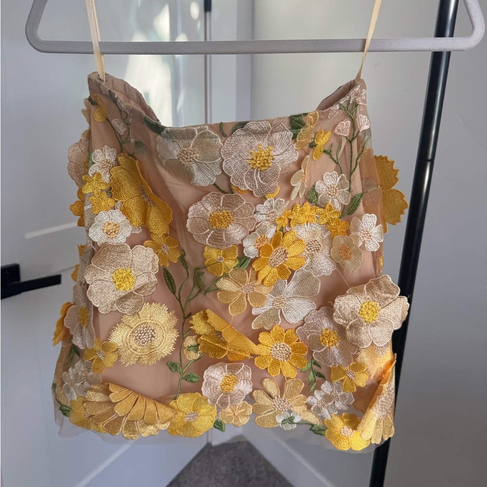 Vici Yellow and Cream Floral Camisole